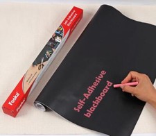 Self-Adhesive Blackboard on Roll with 5 Coloured Chalk 54x200cm Wall
