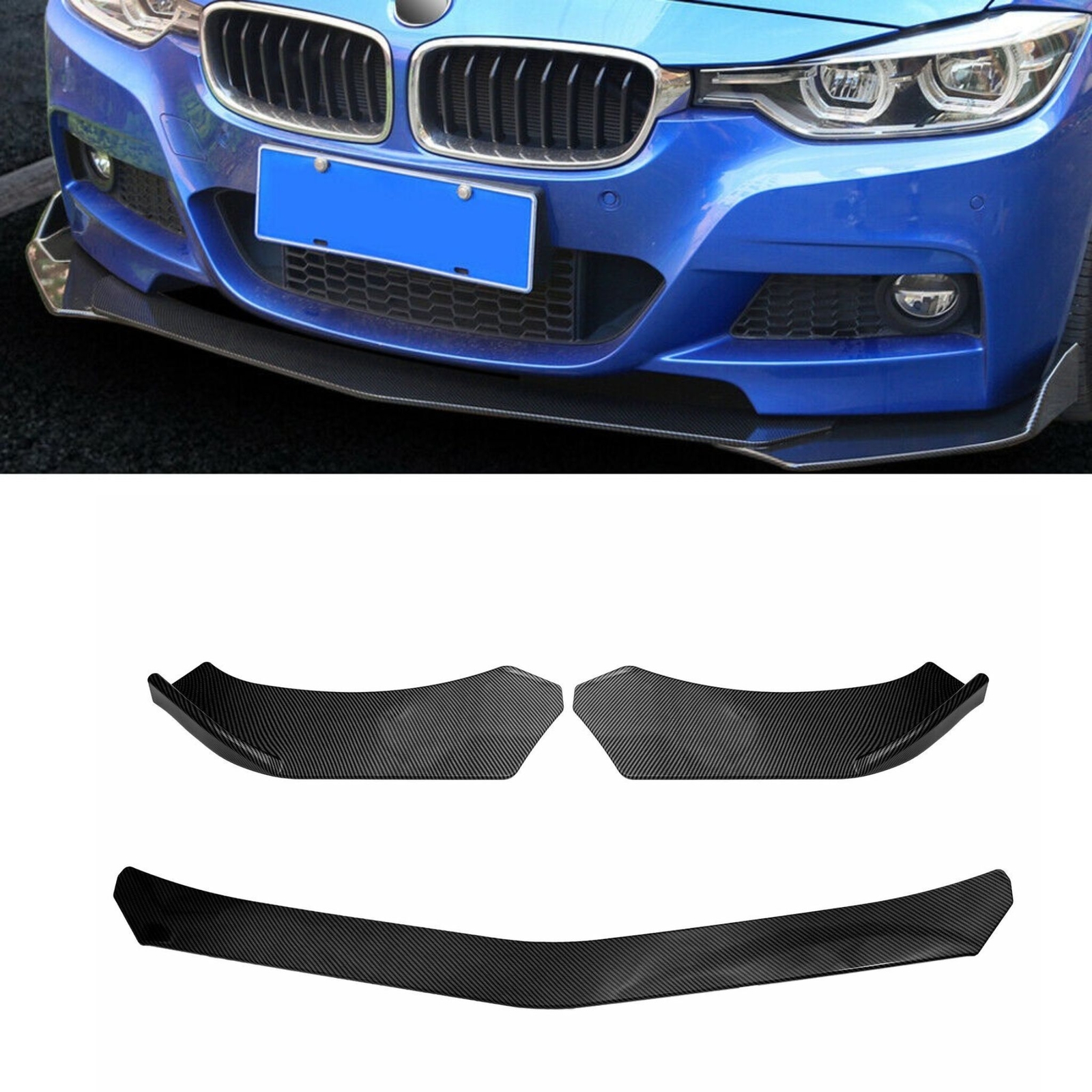 Bumper Spoiler Front Lip Front Spoiler for Opel Grandland Carbon Look