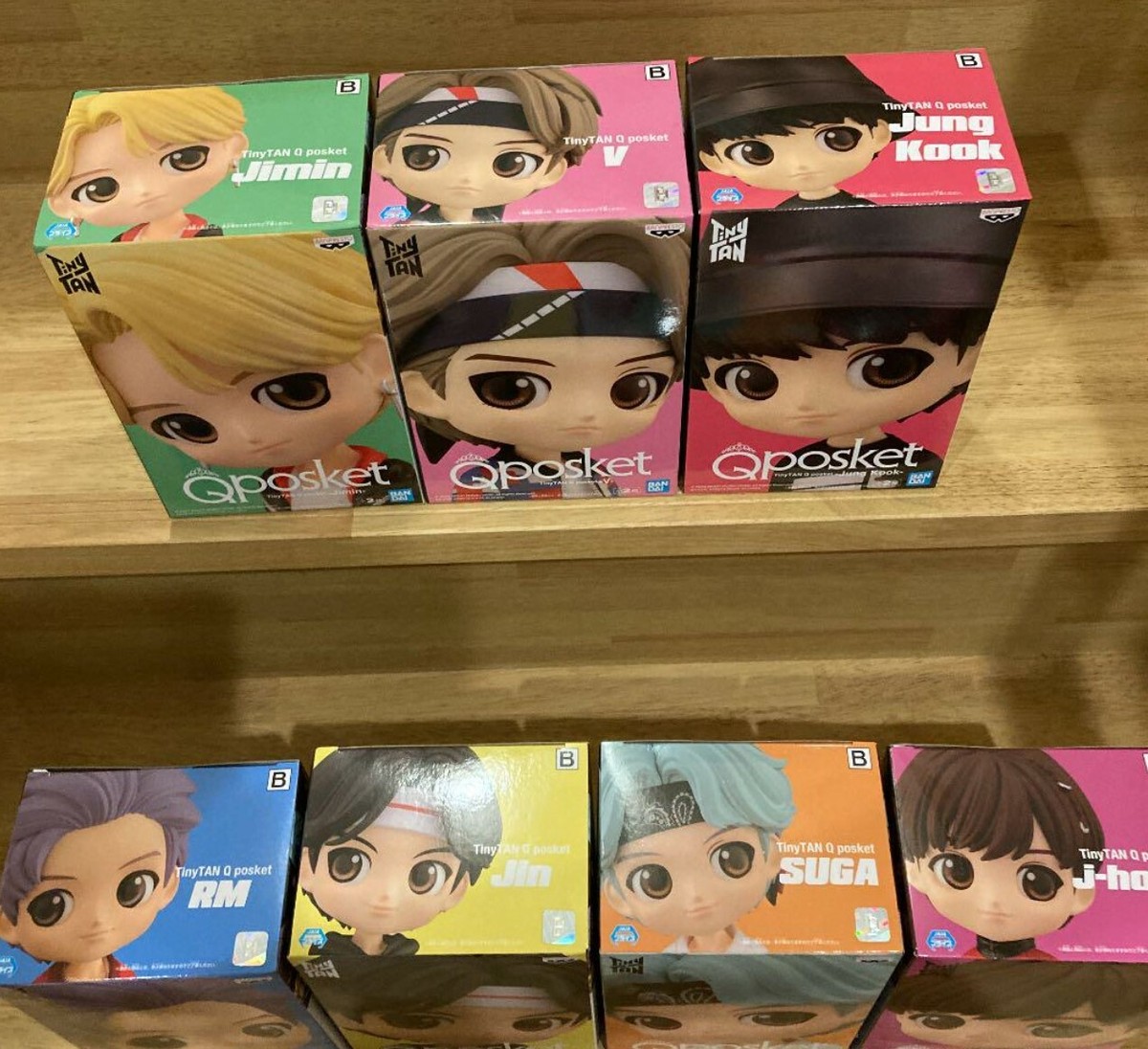 BTS TinyTAN Q Posket Figure B Color Set of 7 Banpresto Japan