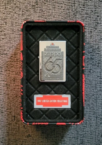 Zippo Lighter - 65th Anniversary Limited Edition Collectible - Pewter Emblem Unf