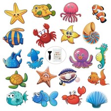 Secopad Bathtub Non Slip Stickers,20 PCS Cartoon Sea Creatures Colorful