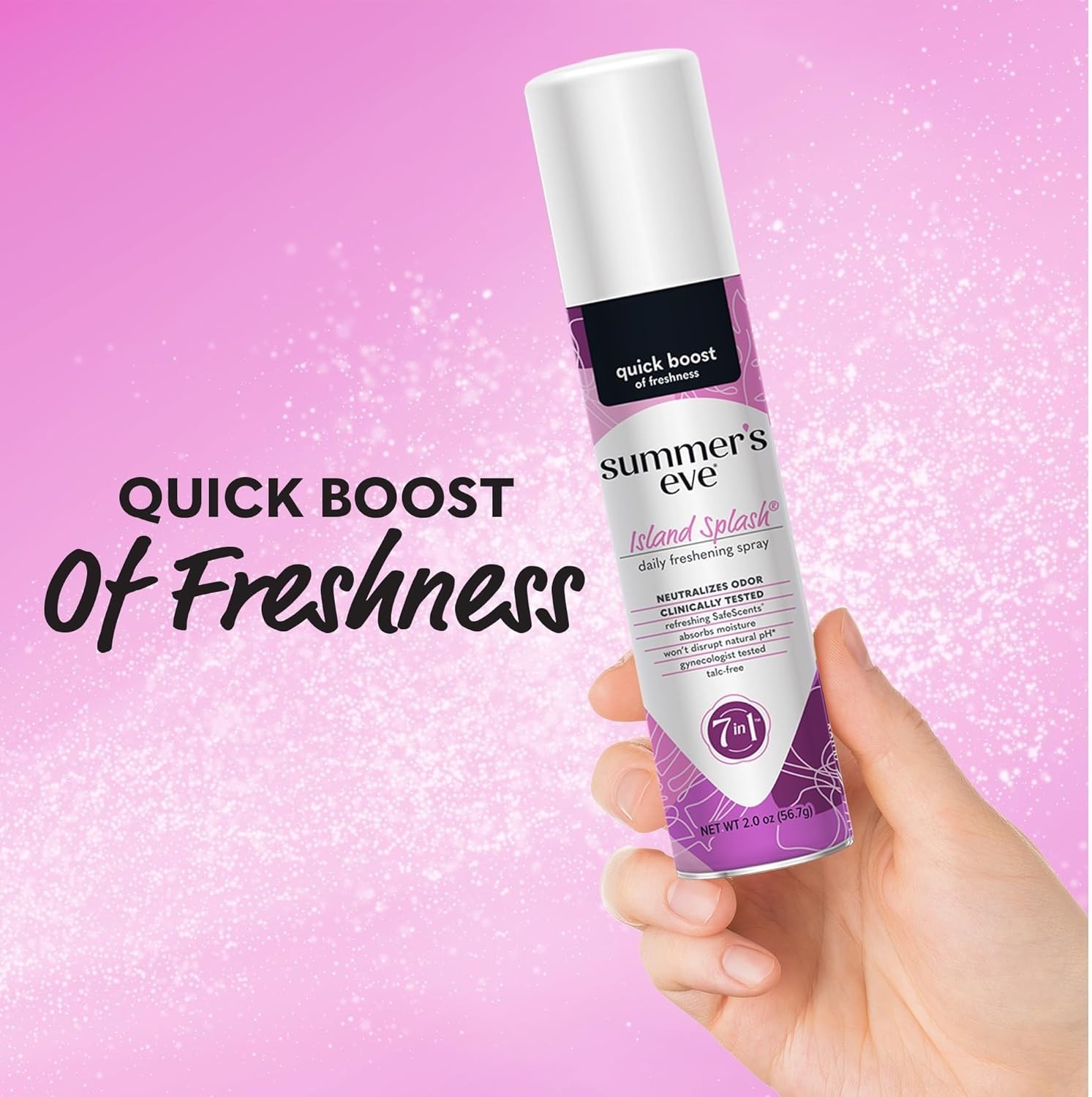 Island Splash Feminine Spray - Daily Refreshing 2 oz, 24 Pack for Freshness