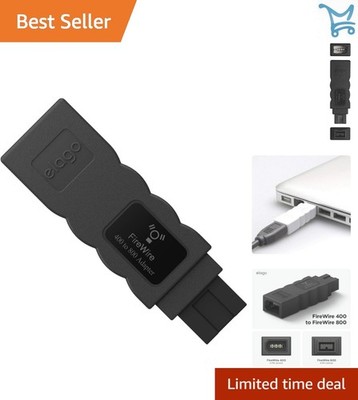 FireWire Adapter Black for MacBook Pro iMac FireWire 400 to 800 Converter