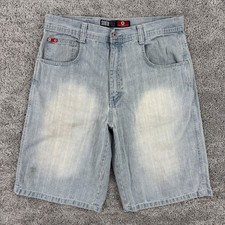 Southpole Red Tab Jean Shorts Men 34 Vintage Y2K Baggy Skater Hip Hop Streetwear