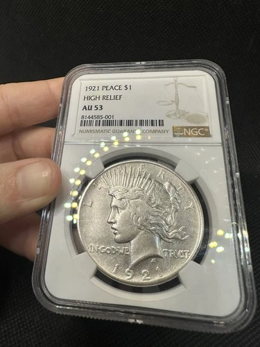 1921 Peace Dollar $1 High Relief NGC AU 53 Key Date