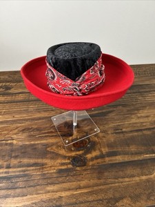 READ NWT Vintage Whittall & Shon Women\'s Sunday Church Hat Red Black 100% Wool Whittall and Shon Church Hats - Etsy main image 4