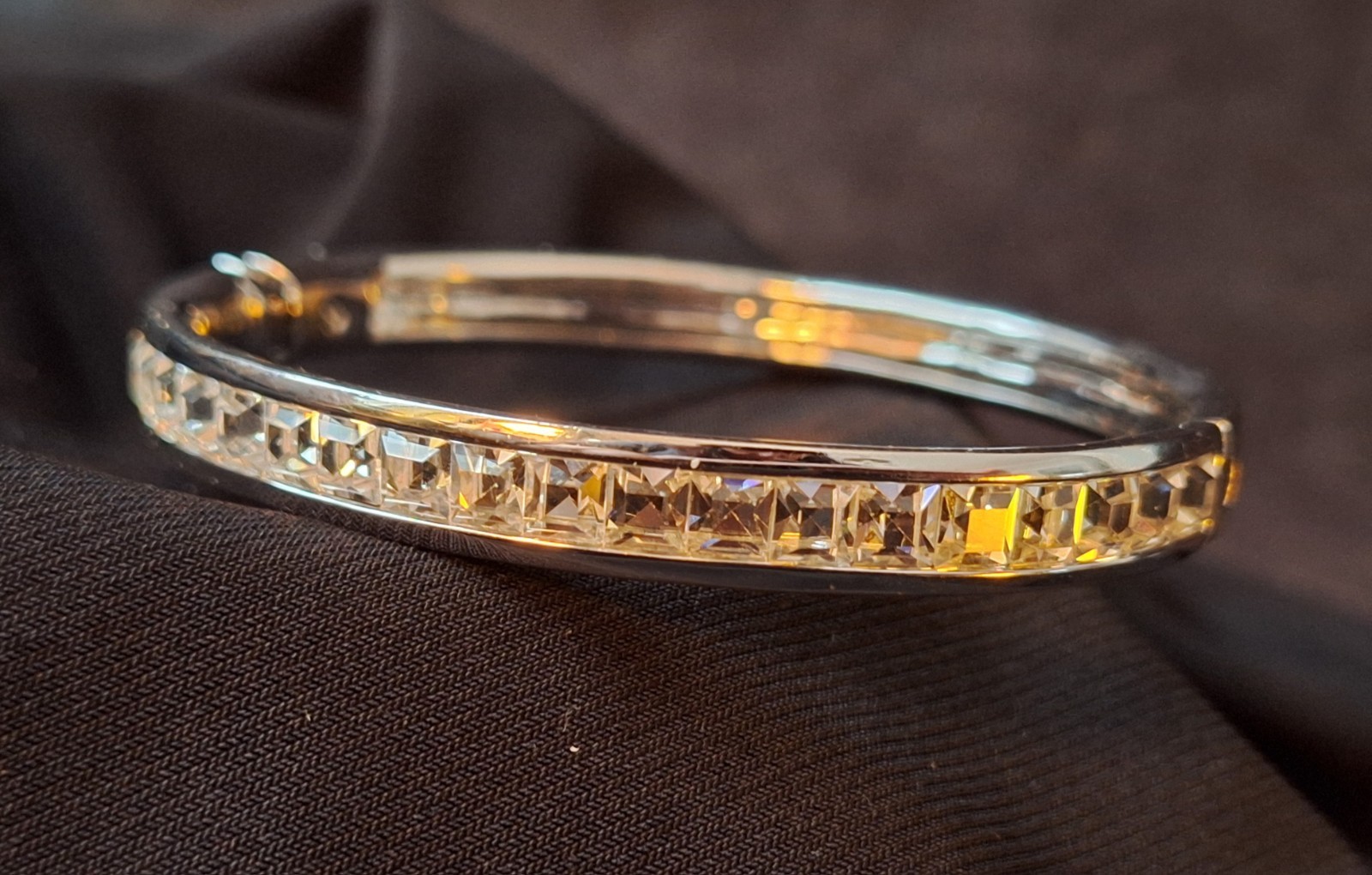 Infinity Silver Sparkling Channel Set Square CZ H… - image 8