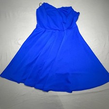 SHEIN Solid Royal Blue Strapless A-Line Mini Dress