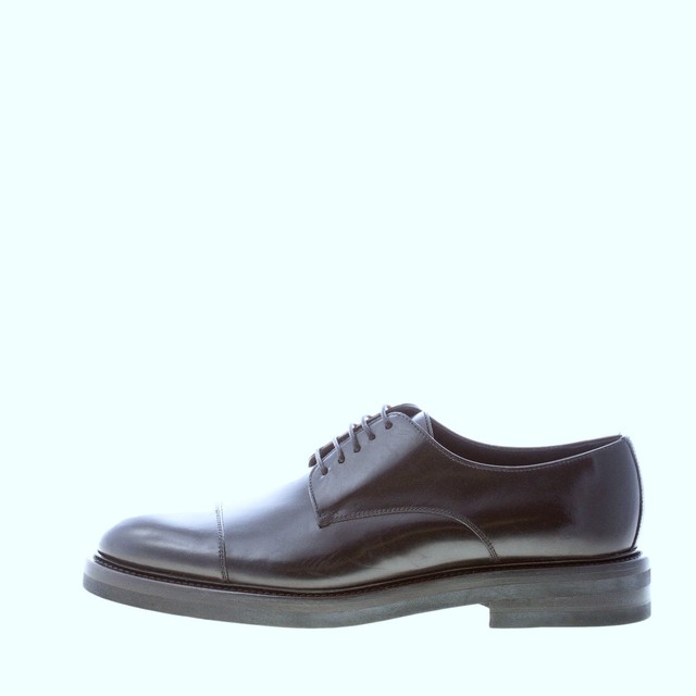 JEROLD WILTON scarpe uomo classica derby  made in Italy in pelle nero cap-toe