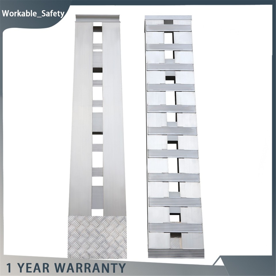 2Pcs Loading Ramps Aluminum Ramp Set 6500lbs Load Capacity Heavy Duty ...