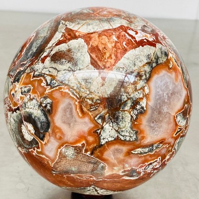 Natural Money agate Crystal Sphere Ball healing 2920G
