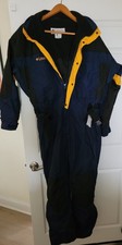 Columbia BLACK/ BLUE/ YELLOW Ski Suit Men Large, NEW, retro - Just 69.99 
