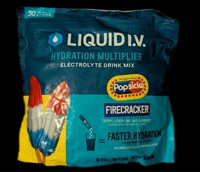 Liquid IV Firecracker Popsicle Hydration Multiplier Electrolytes Drink Mix 30 Ct