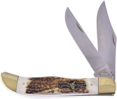 German Bull Folding Hunter Deer Stag Skinner Clip Blade Knife
