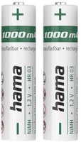 Hama Micro-Akku Nimh AAA Akku (1.000Mah) 2Er