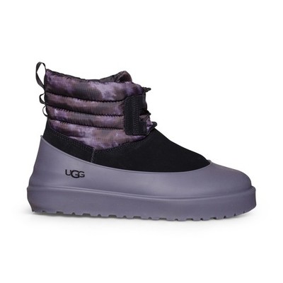 UGG CLASSIC MINI LACE SMOKESCREEN BLACK LEATHER MEN'S BOOTS SIZE US 13/UK 12 NEW