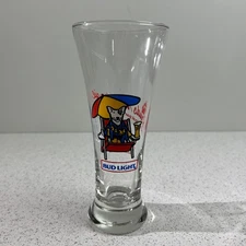 Vintage 1987 Bud Light Spuds Mackenzie Party Animal Tall Pilsner Beer Glass 