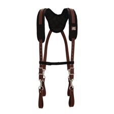 Leather Tool Belt Suspenders for Men, Work Suspenders with Padded Straps and ...
