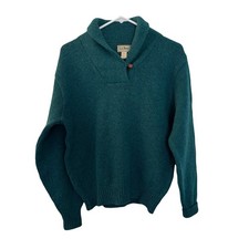 Vintage L.L. Bean Women's Wool Blend Sweater, Made in USA 90s, Green, Size M