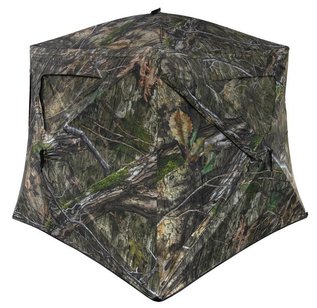Ameristep Brickhouse Wide Bottom Hub Blind 3-Man 10-Window Mossy Oak Camo