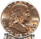 1958 Franklin Half Dollar, 90% Silver, USA 50c Coin Nice with Bell Lines