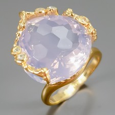 GEM 14 ct Natural Lavender Quartz Ring 925 Sterling Silver Size 7.5 /R436322