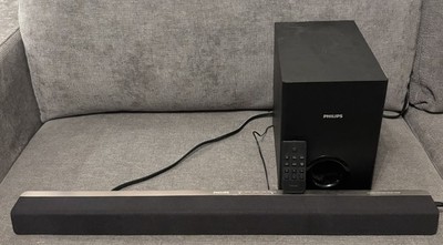 Works! Philips Soundbar, Subwoofer, & Remote CSS2123B/F7 Video In Photos AUX DES