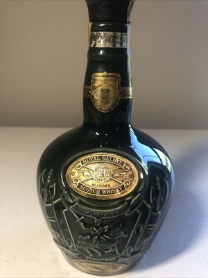 Chivas Regal Royal Salute Scotch Whisky 21 Years  Porcelain Empty Bottle Green