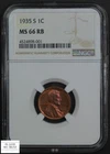 1935 S Red-Brown Lincoln Wheat Copper Cent 1C NGC MS 66 RB