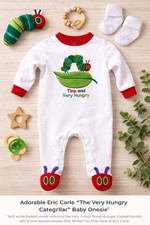 World of Eric Carle Hungry Caterpillar Coverall Footed One-Piece White Red 6M