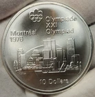 1973 Canadian Silver 10 Dollar Coin 1976 Montreal Olympics ASW 1.4453oz CH-M73DB