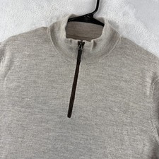 UNTUCKit Sweater Mens Medium Gray Merino Wool Quarter Zip Pullover Regular Fit