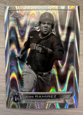 2022 Topps Chrome JOSE RAMIREZ Black and White Raywave Refractor card