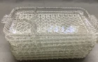 Vintage Anchor Hocking Serva-Snack Clear Glass Plate Tray set of 8