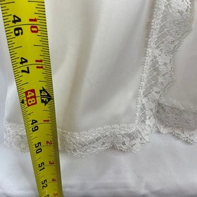 Vintage Ivory Slip Dress Lace Inset Long Silky Nightgown Lingerie