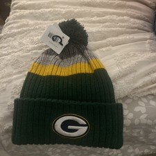 Green Bay Packers Beanie Hat Cap Green New Era Pom Adult NFL football teams US