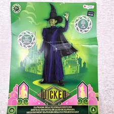 WICKED Elphaba Deluxe Child Costume Witch Dress Hatch Cape Sz S 4-6X NEW