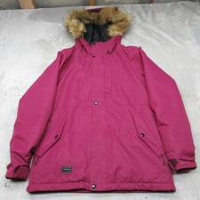 Volcom Jacket Youth XL 14Y Pink So Minty Insulated Faux Fur Hood Waterproof Ski