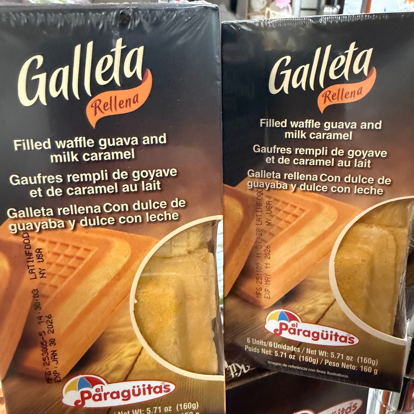2 Cajas Combo El Paragüitas Galleta Rellena, Guayaba