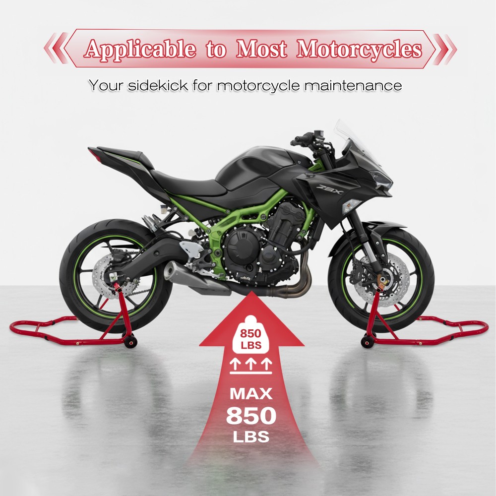 Motorcycle Stand 850LBS, Heavy Duty Rear Paddock Lift Adjustable Swingarm Spool
