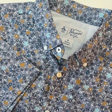 Original Penguin Men's Floral Print Button Down Shirt Size M Short Sleeve