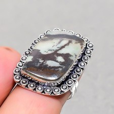 Peanut Wood Jasper 925 Sterling Silver Gemstone Unique Jewelry Ring 6.5" RP 3561