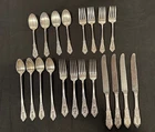 4 Sets 5 Pc Place Settings Wallace Sterling Silver Rose Point Pattern 20 Pcs