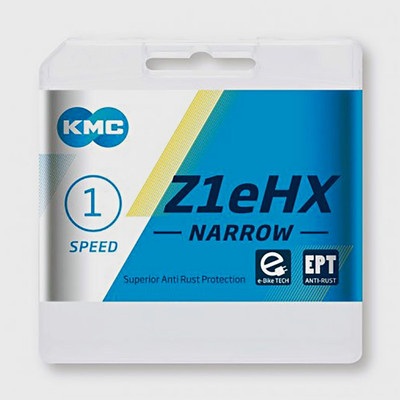 KMC Z1eHX EPT Narrow Singlespeedkette 128 Glieder Silber für Fahrrad