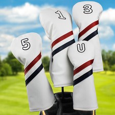 Golf Wood Head Covers Driver Fairway Woods Hybrid PU Headcovers Protective 135UT