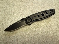 Ha Einhand- Klappmesser Taschenmesser Schwarz Beschichtet Griffbohrungen 84699