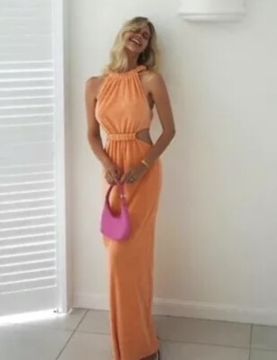 Steele Orange Livvy Dress L Terry Towel Toweling Cut Out Maxi Beach Pencil | eBay Australia Steele Orange Livvy Dress L Terry Towel Toweling Cut Out Maxi Beach Pencil | eBay Australia