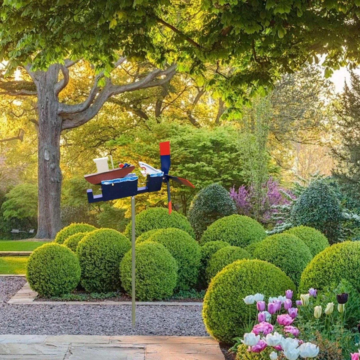 Jaws Disaster Whirligig - Funny Shark Yard Art Wind Spinner, Garden Decor 13.8" Size-730897