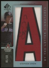 2007 SP Authentic By the Letter Signatures 01 /10 Stephen Drew #BL-47 Auto “A”