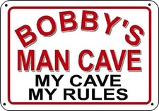 Personalized Man Cave Sign - Great for Garage, Office, Den
